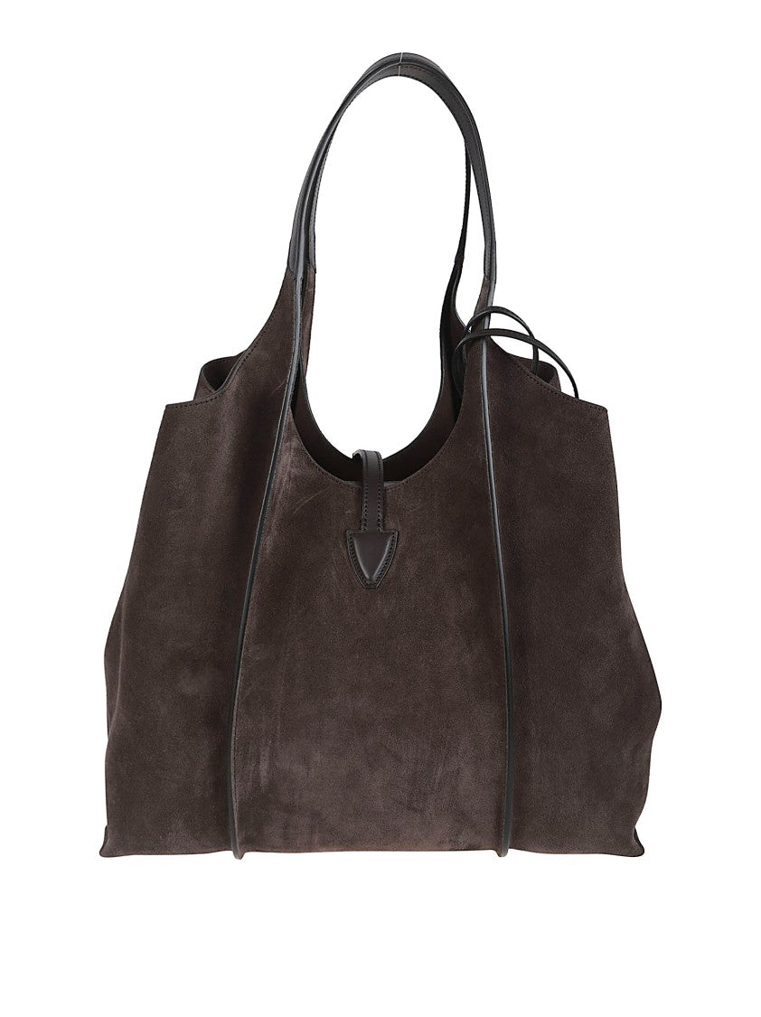 Tod's Sinuous Brown Suede Tote Bag