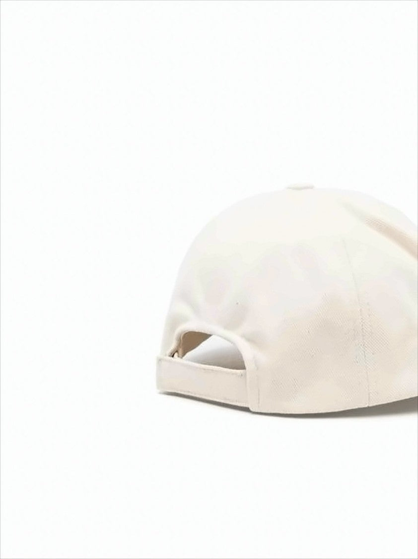 Isabel Marant Cotton White Baseball Cap With Embroidered Detailing