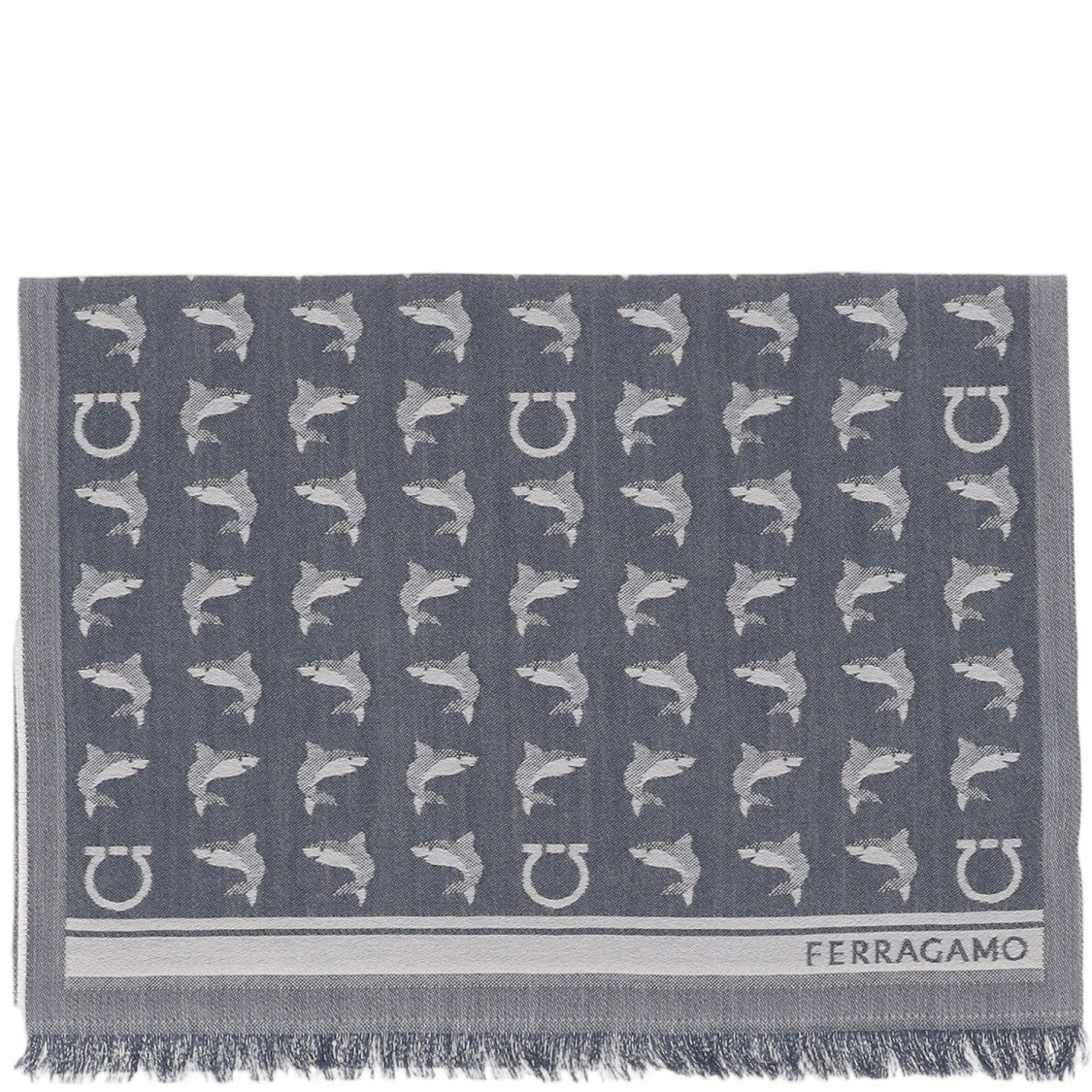 Salvatore Ferragamo Reversible Wool Scarf With Patterned Motifs