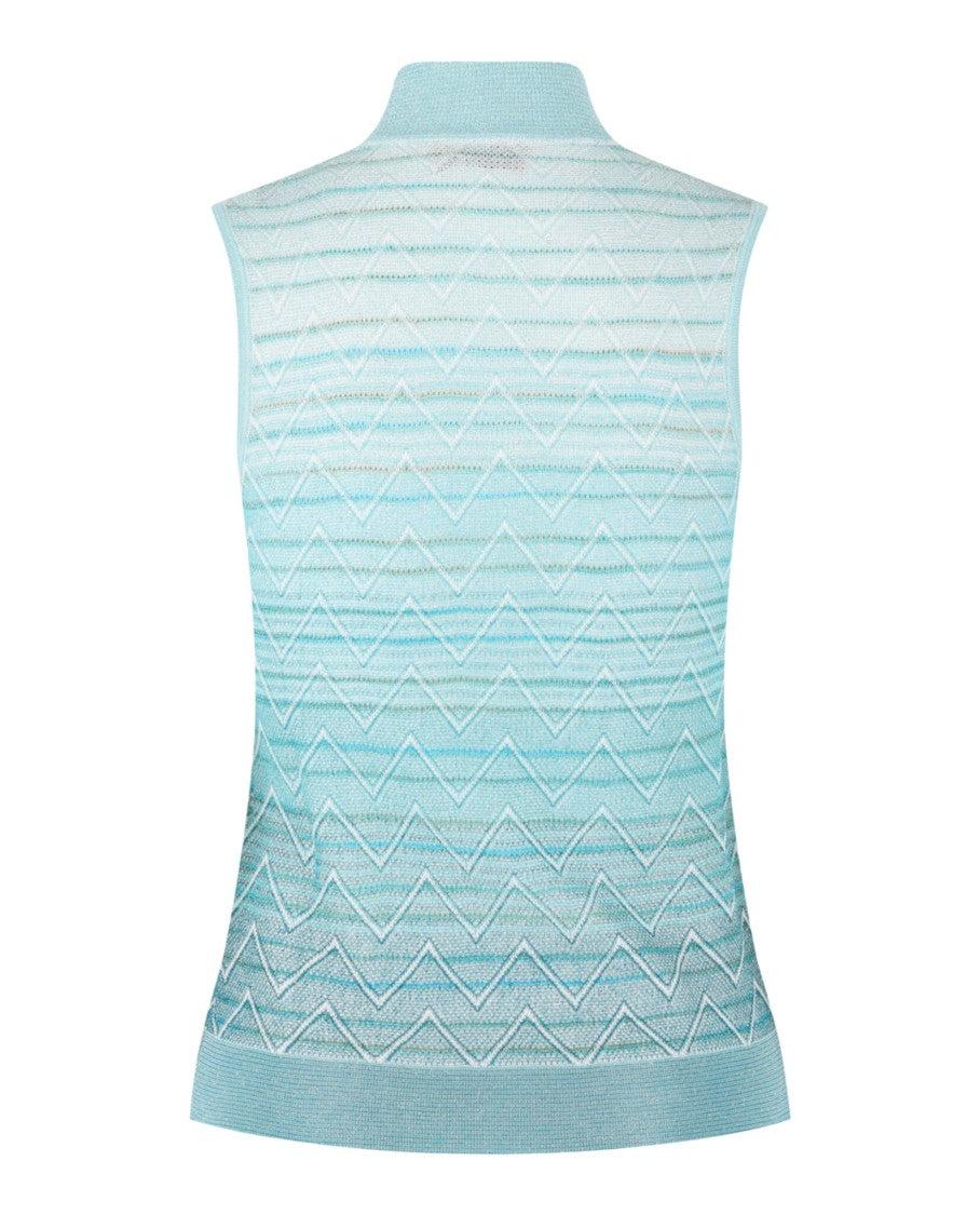 M Missoni Ombre Zig Zag High-Neck Top