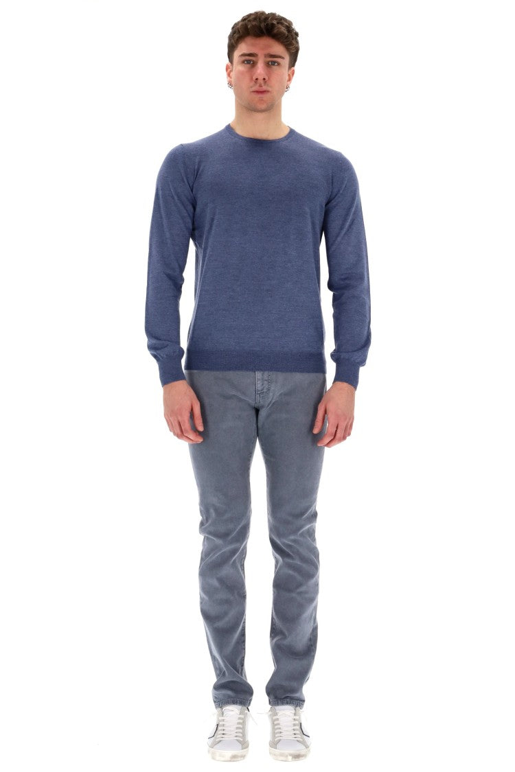 Barba Fine Wool-Cashmere Crewneck Sweater