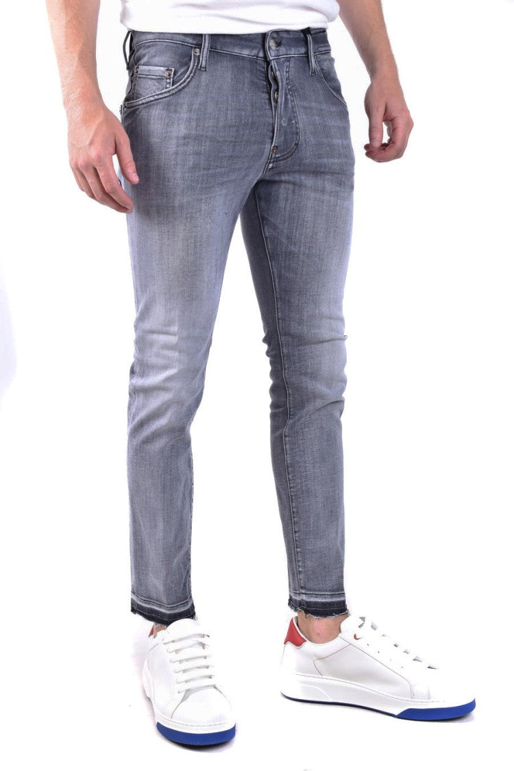 Dsquared2 Grey Faded Cotton Blend Jeans