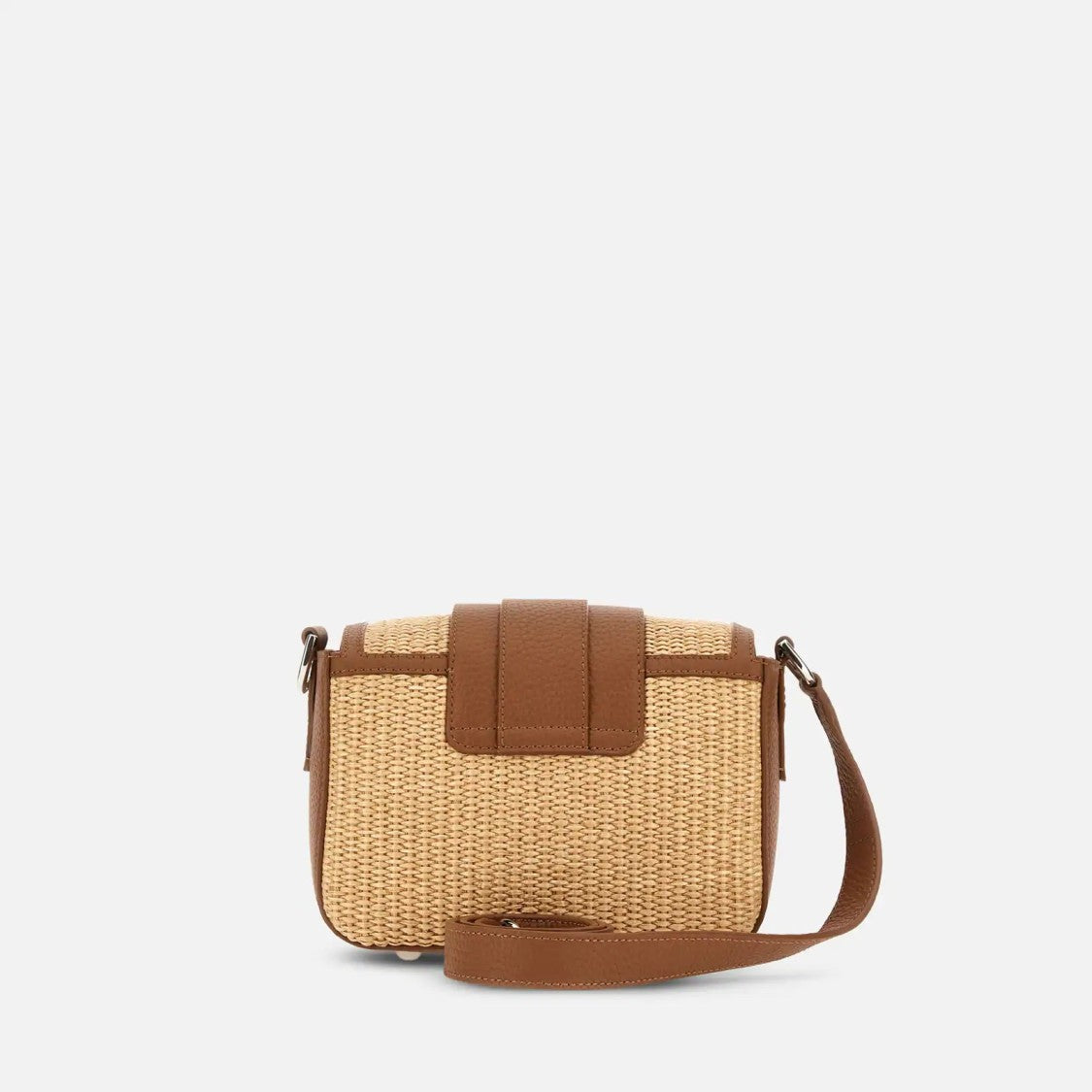 Hogan Beige Brown H01x Flap Bag Raffia Shoulder Bag