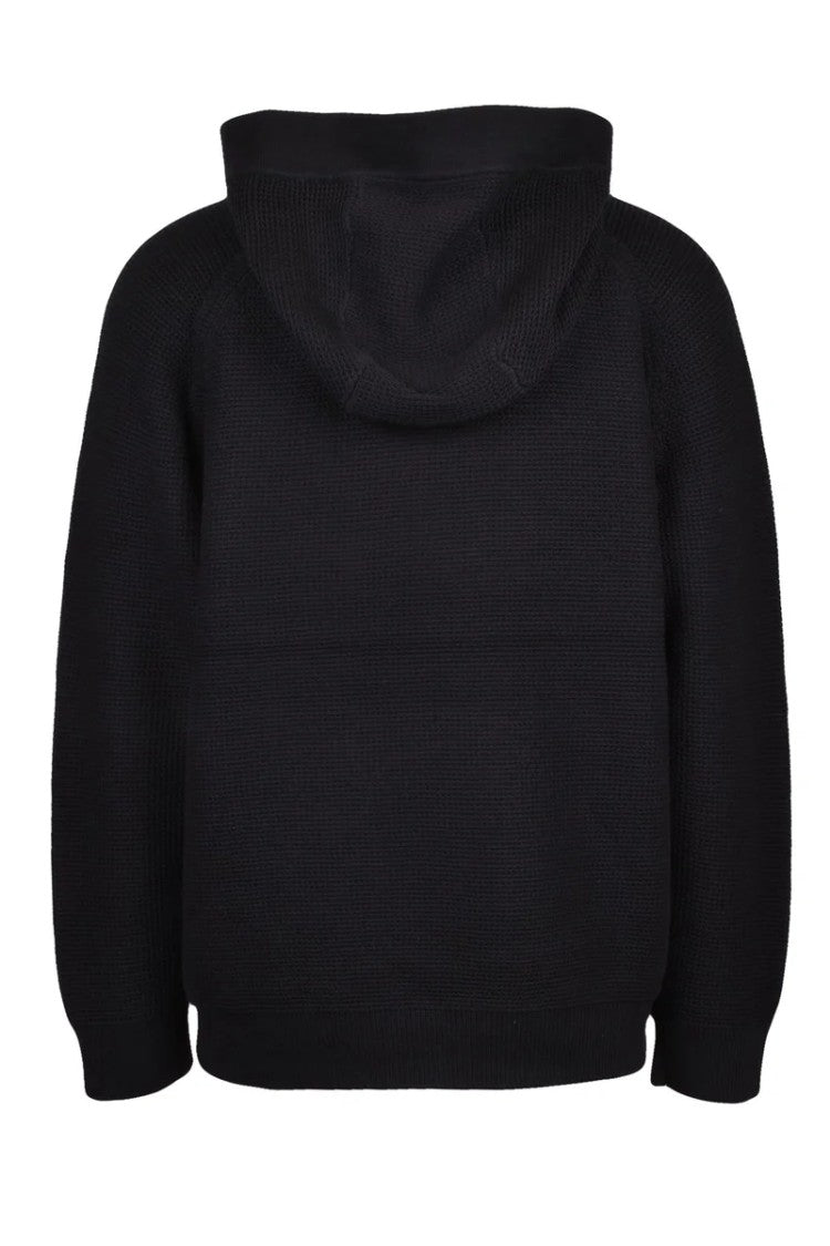 Calvin Klein Jeans Black Textured Knit Hoodie