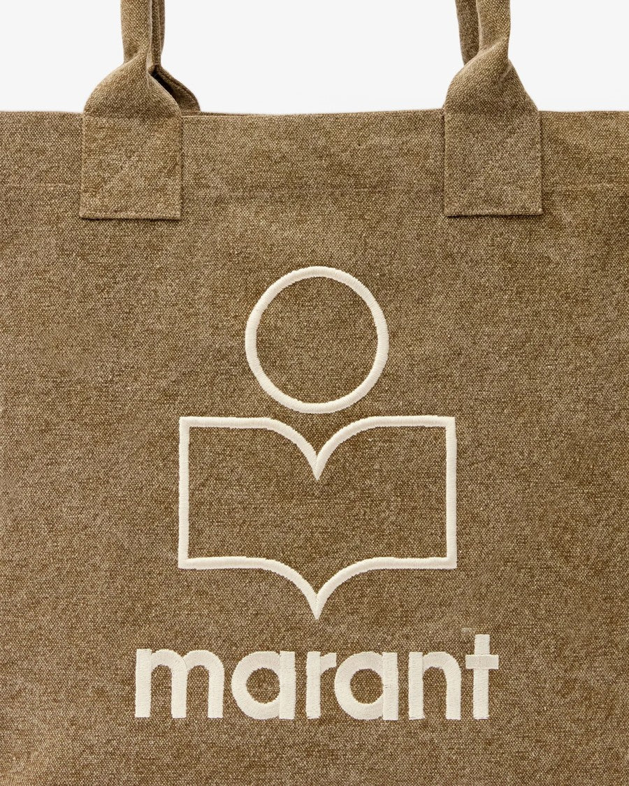 Isabel Marant Spacious Brown Cotton Logo Tote Bag