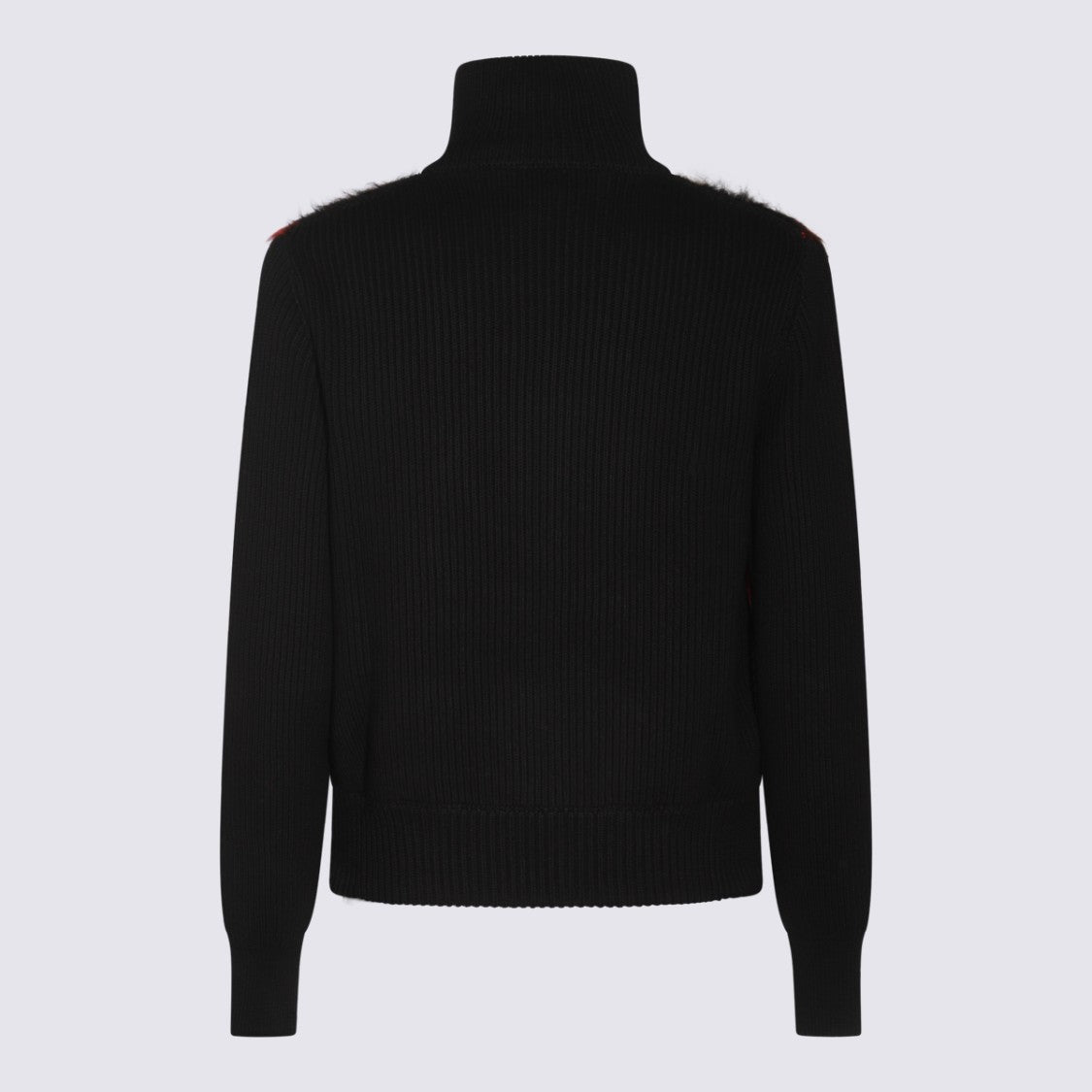 Alexander Mcqueen High Ribbed Collar Sweater With Bold Plaid Design