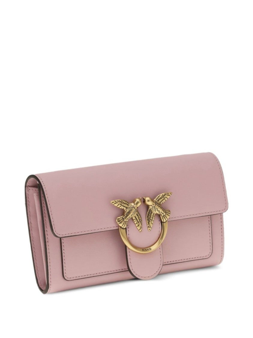 Pinko Rectangular Clutch Bag With Gold-Tone Bird Clasp