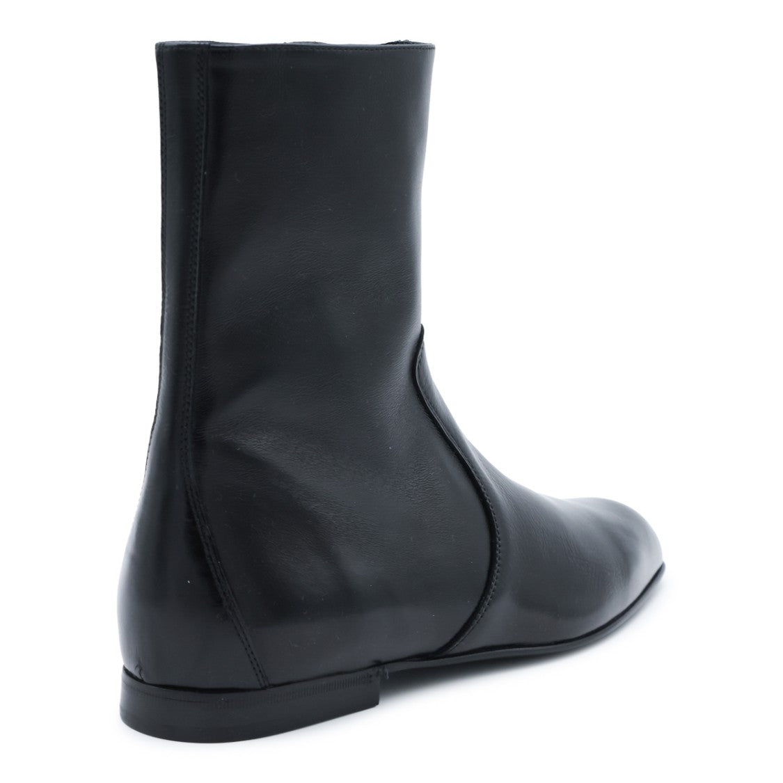 Khaite Ankle-Length Leather Boots With Square Toe