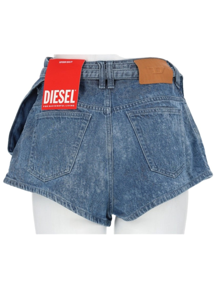 Diesel High-Waisted Cotton-Blend Denim Shorts