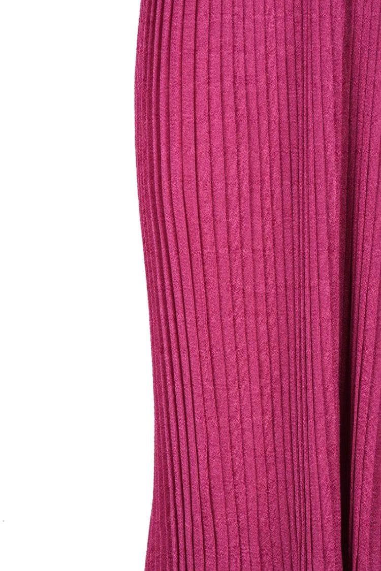 Elisabetta Franchi Long Pleated Lamé Skirt - Fuchsia
