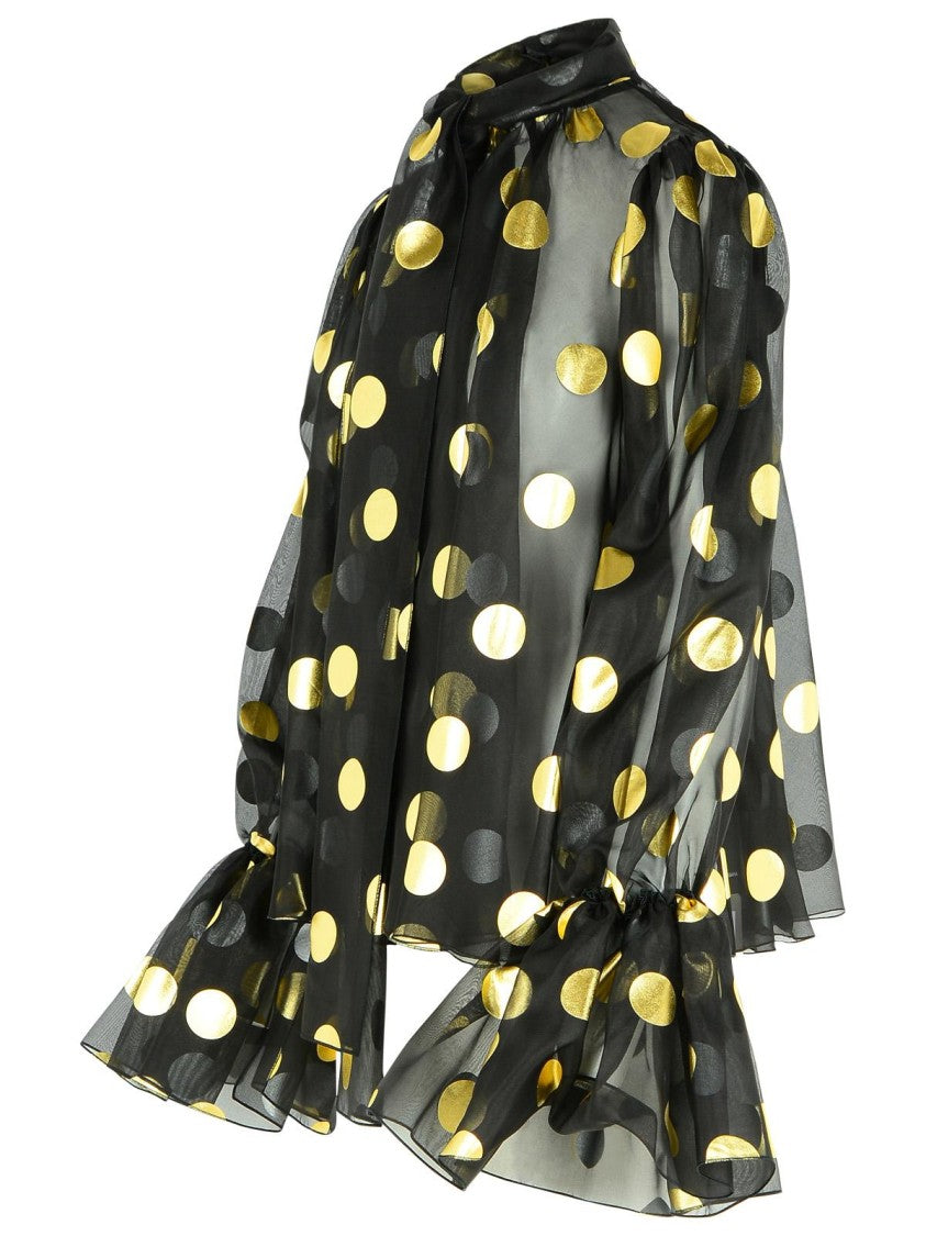 Dolce & Gabbana Black Silk Organza Blouse