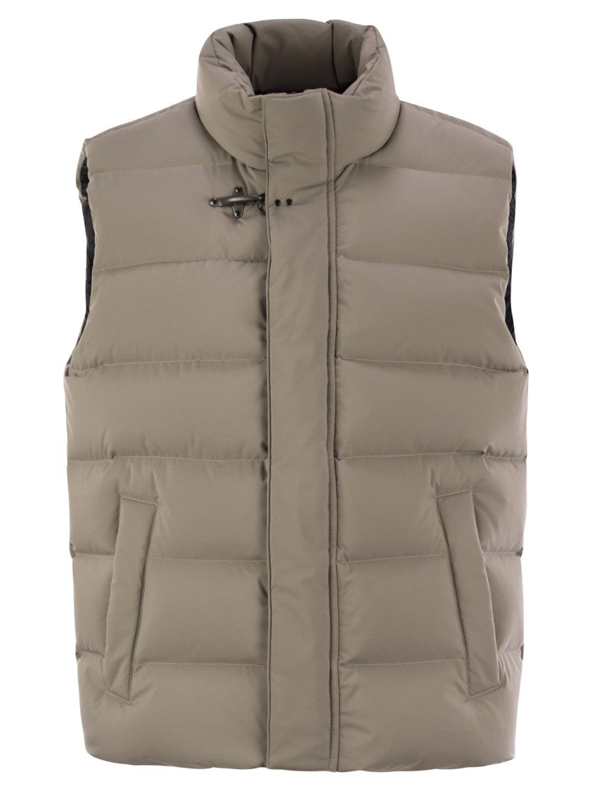 Fay Quilted Wool Carded Flannel Down Vest