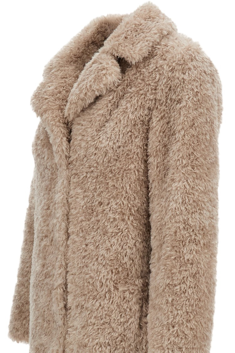 Herno Beige Faux Fur Lapels Coat