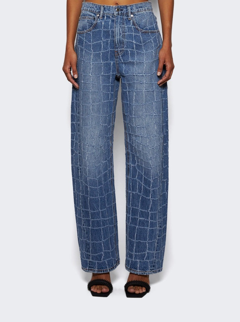 Alexander Wang Croc Rip Balloon Jeans Vintage Light Indigo