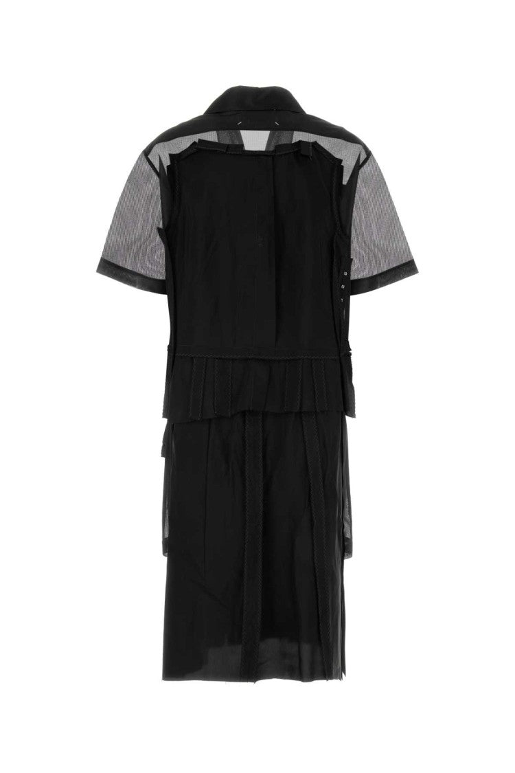 Maison Margiela Black Mesh Shirt Dress
