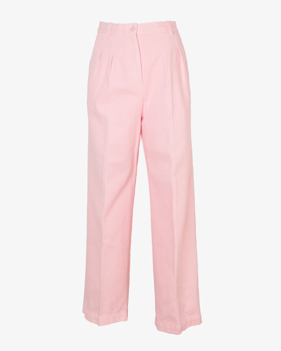 A.P.C. High-Rise Wide-Leg Pants With Permanent Creases
