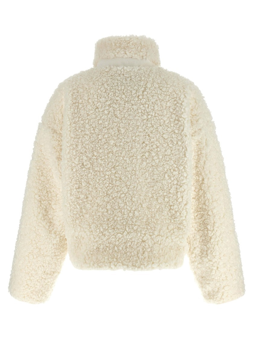 Entire Studios Teddy-Effect Fabric Jacket With Ribbed Knit Details