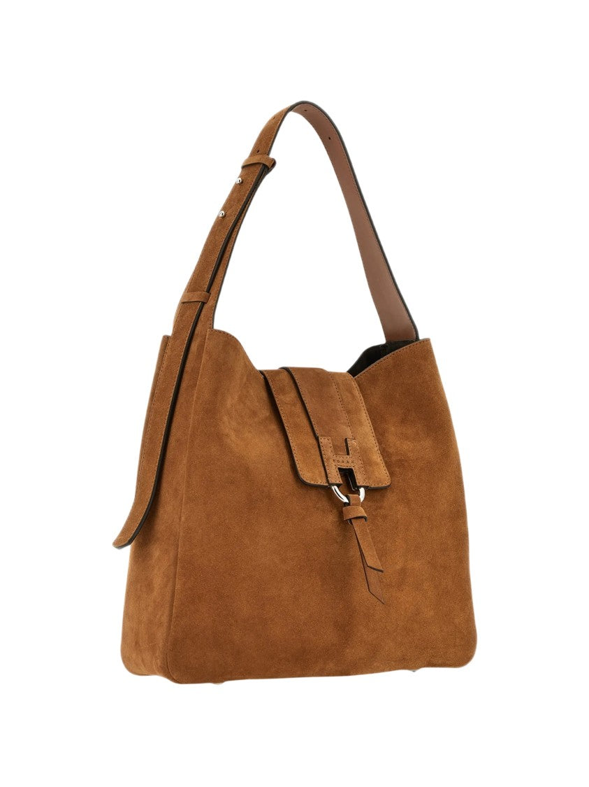 Hogan Borsa Medium Brown Suede Shoulder Bag