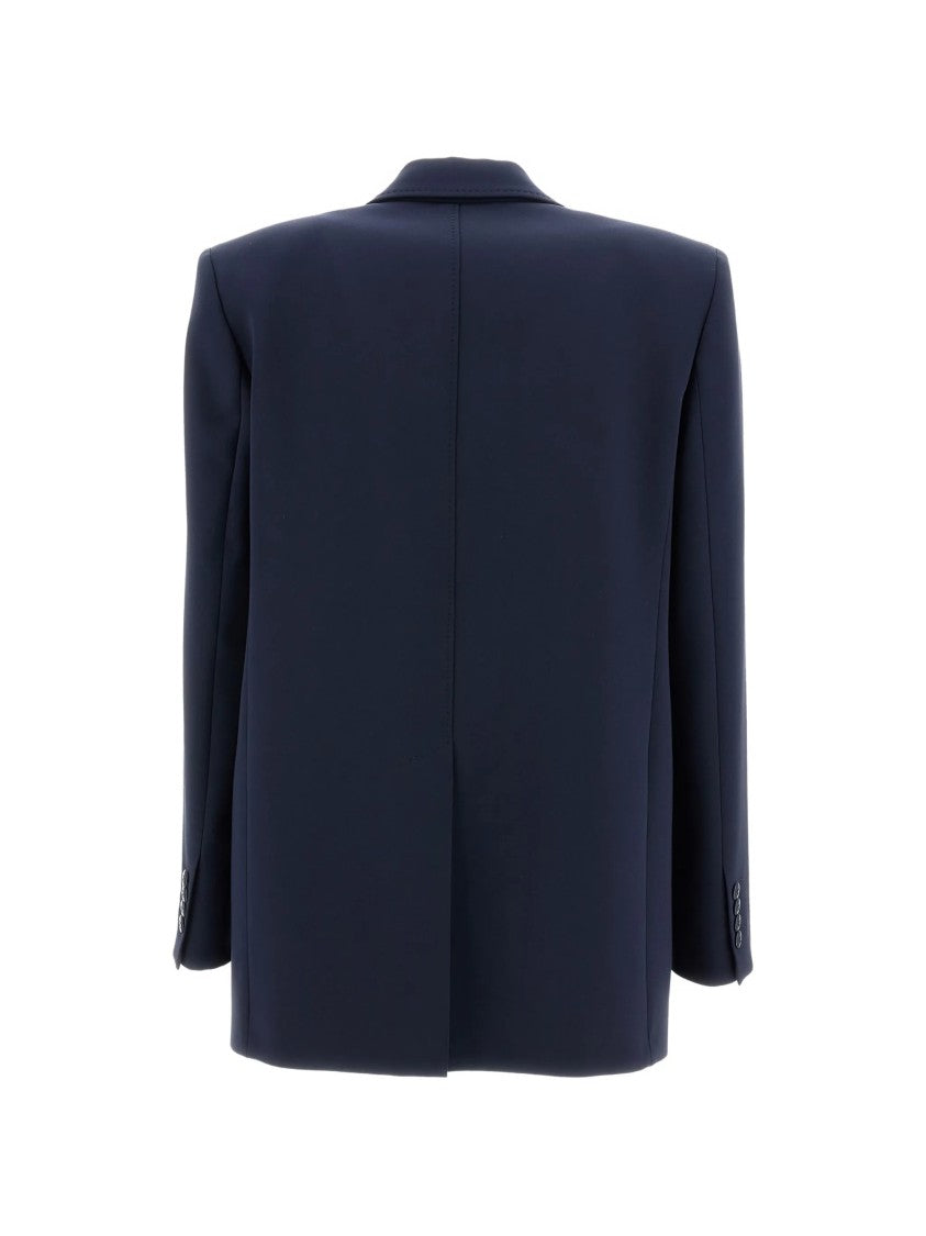 Max Mara Navy Bosco Structured Fabric Blazer