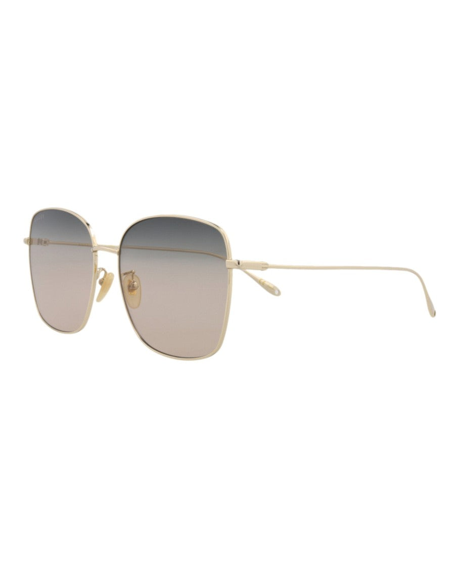 Gucci Sleek Square-Frame Metal Sunglasses With Gradient Lenses