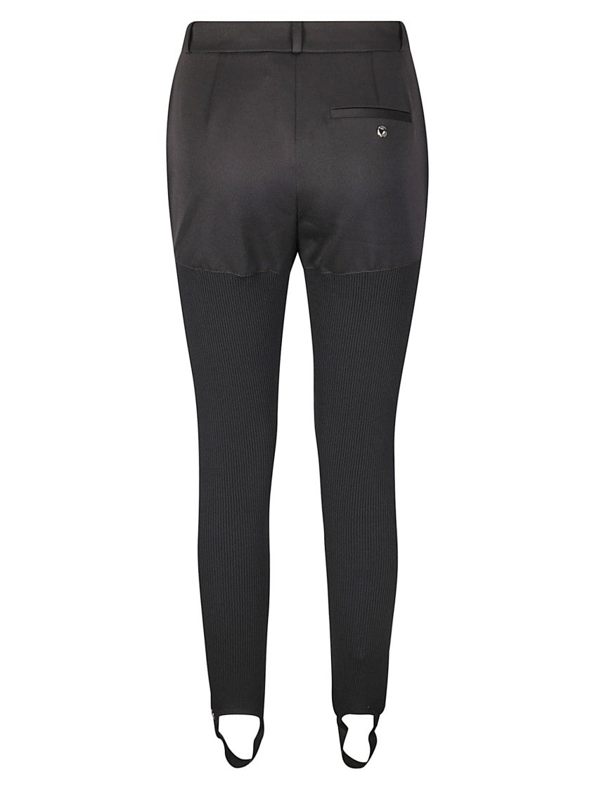Coperni Ribbed Knit Black Stirrup Pants