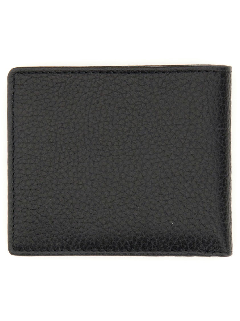 Diesel Textured Bi-Fold Wallet With Oval Emblem
