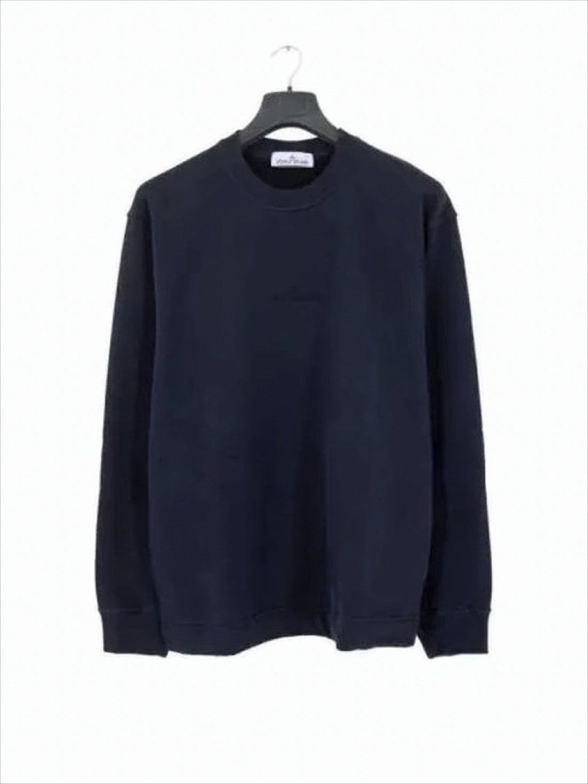 Stone Island Soft Cotton Fabric Long-Sleeve Crew Neck Shirt