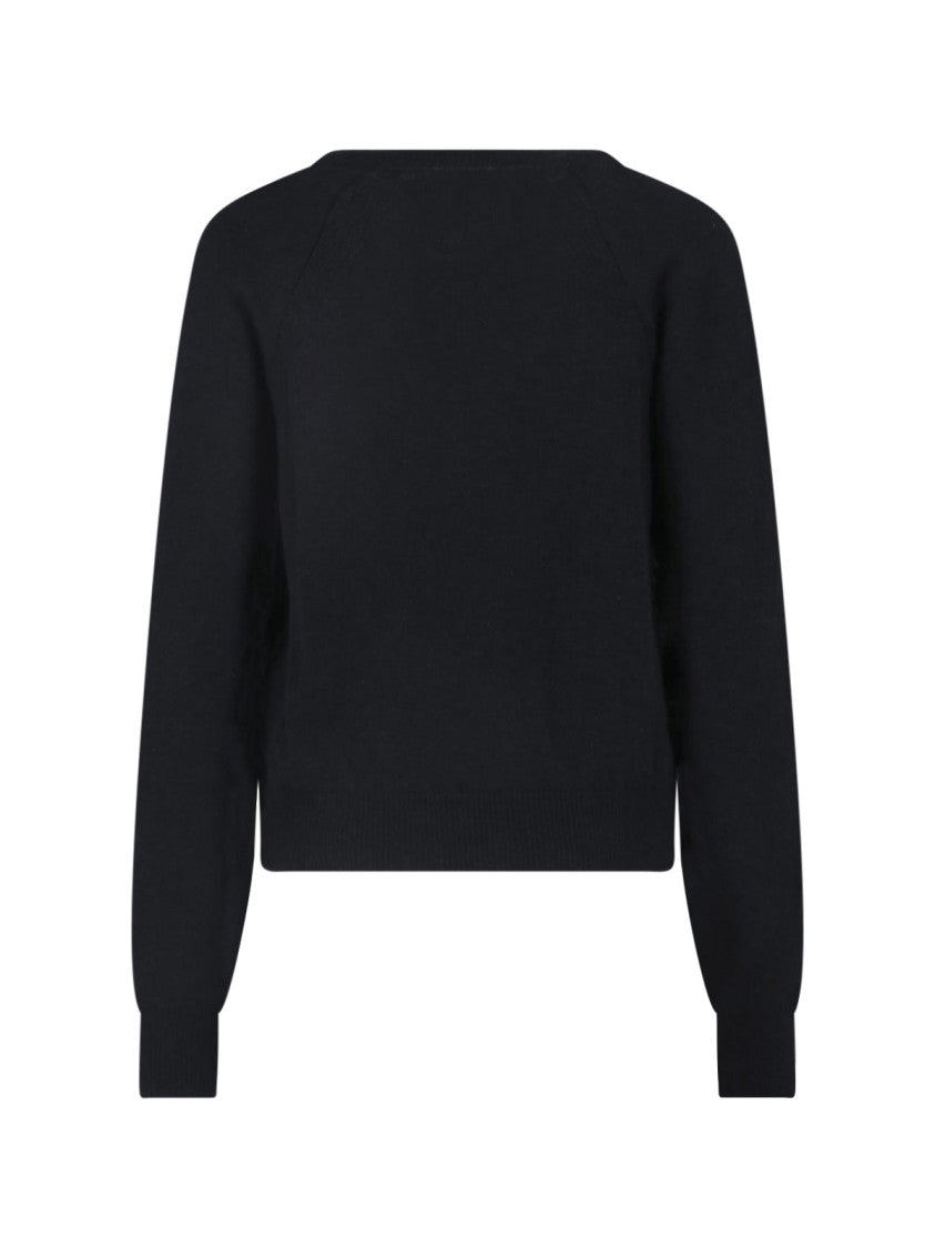 Sa Su Phi Black V-Neck Cashmere-Blend Sweater