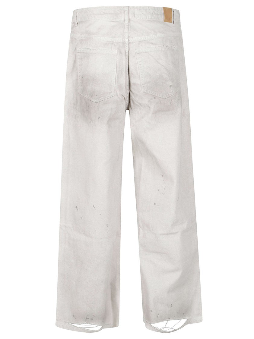 Found Lacy Baggy Distressed Cotton Jeans