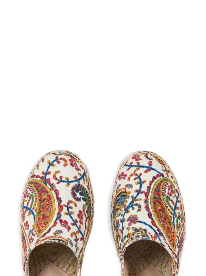 Etro White Espadrilles With Floral Paisley Pattern