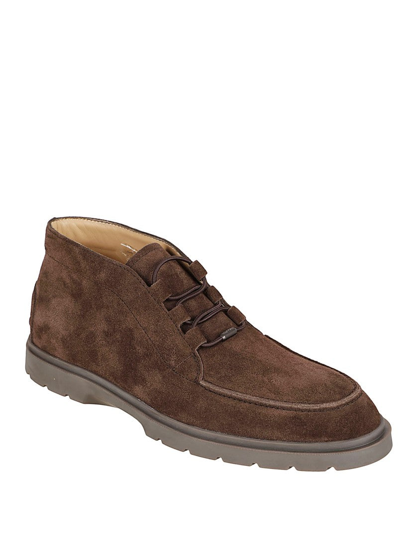 Tod's Suede Ankle Boots With Elastic Drawstring