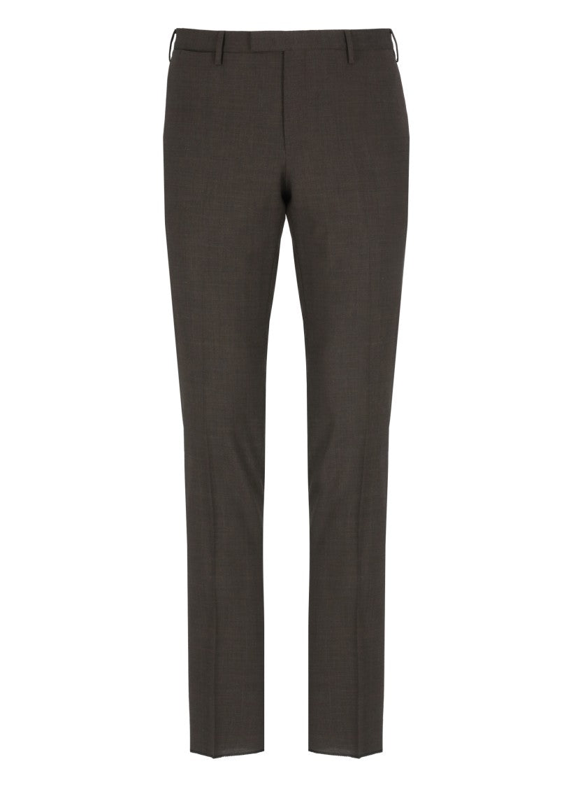 Pt Torino Brown Wool Trousers
