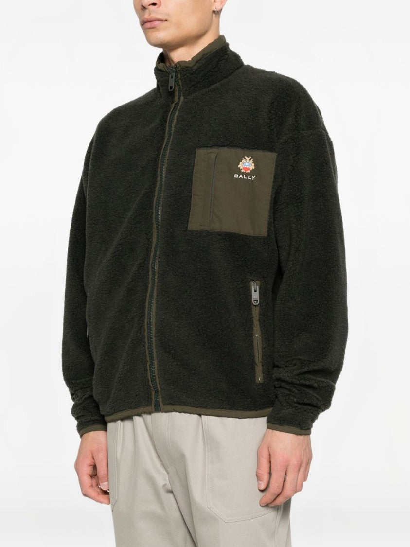 Bally Fleece Texture Sweater With Crest Motif