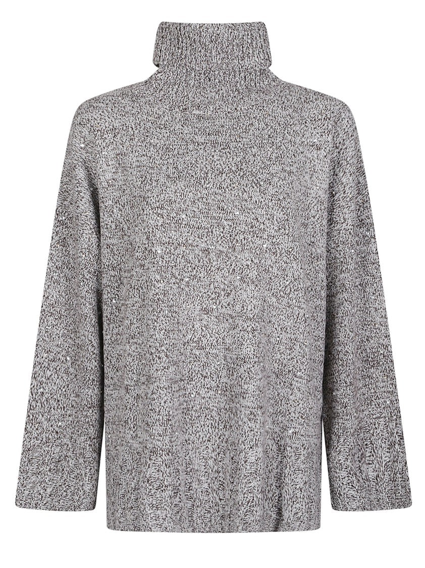 Pinko Grey Dresda Turtle Neck Polyamide-Blend Turtleneck