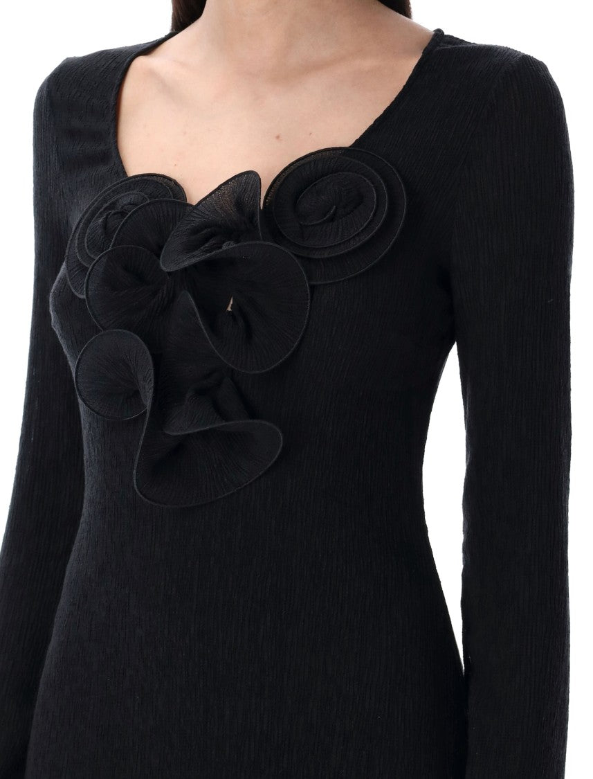 Magda Butrym Dress 01 Black Midi Dress Ls