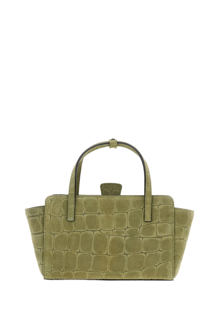 Hidesins Green Flap S Croc-Effect Leather Shoulder Bag