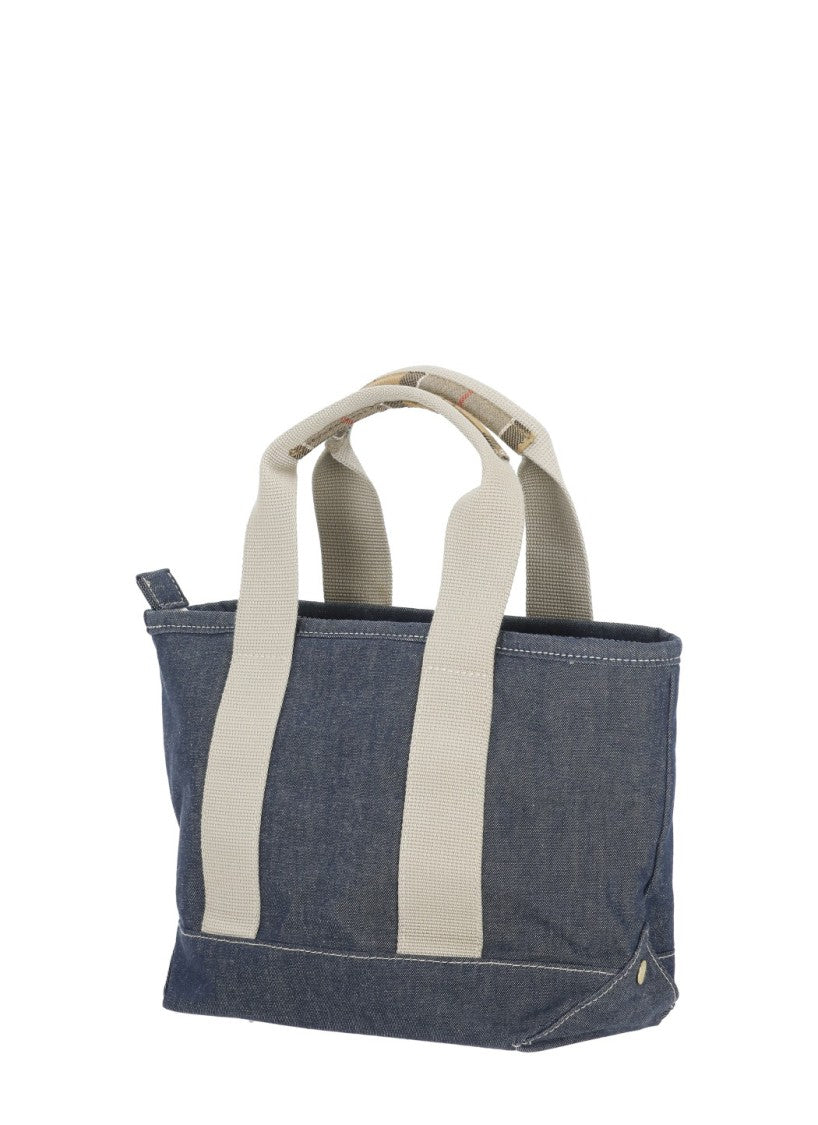 Barbour Mini Mya Denim Tote Bag With Embroidered Logo