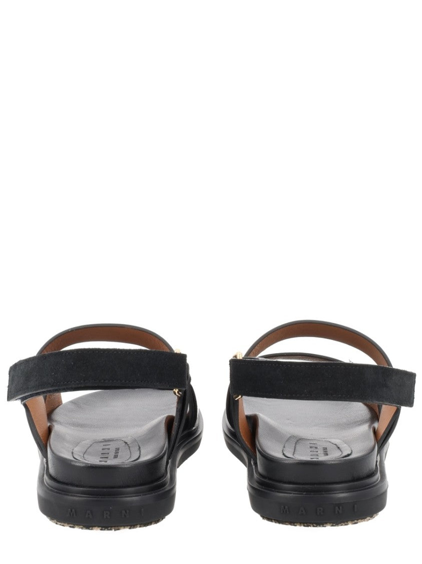 Marni Black Fussbett Cross Foot Straps Sandals