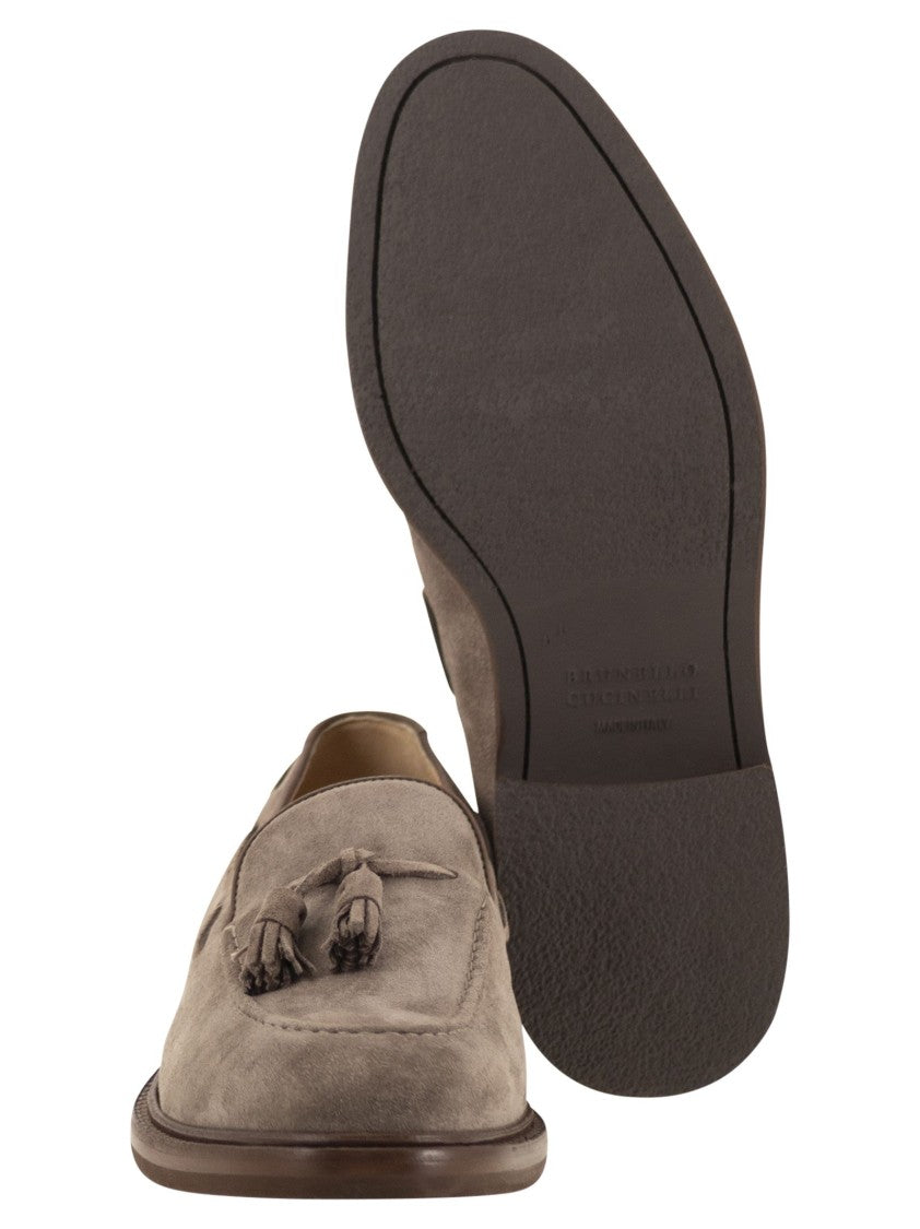 Brunello Cucinelli Suede Moccasins With Tassels