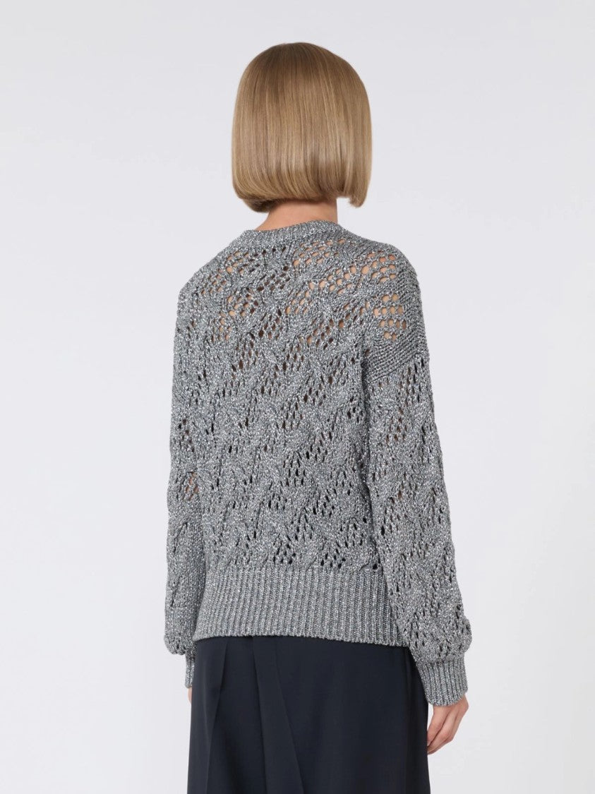 Max Mara Refined Open-Knit Sweater With Metallic Fiber Detail