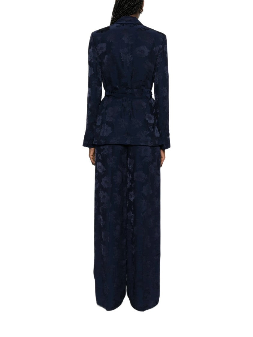 Forte Forte Single-Breasted Floral Jacquard Jacket With Tailored Waistbelt