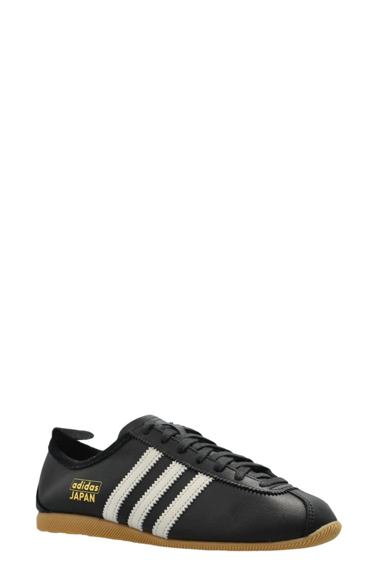 Adidas Originals Black Japan White Accents Gold Logo Leather Sneakers