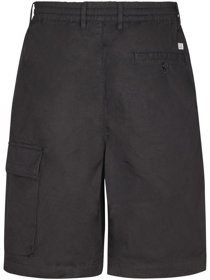 C.P. Company Boxy Black Shorts With Functional Lens Detailing