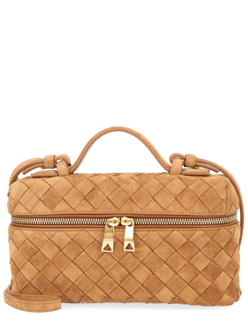 Bottega Veneta Textured Calf Leather Shoulder Bag With Woven Design