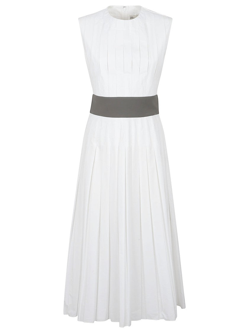 Tory Burch Midi Dress With Vertical Pleats