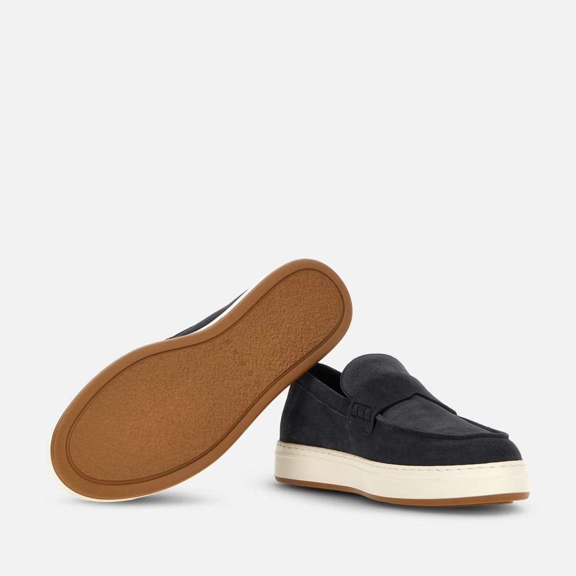 Hogan H668 Loafers In Blue Calfskin