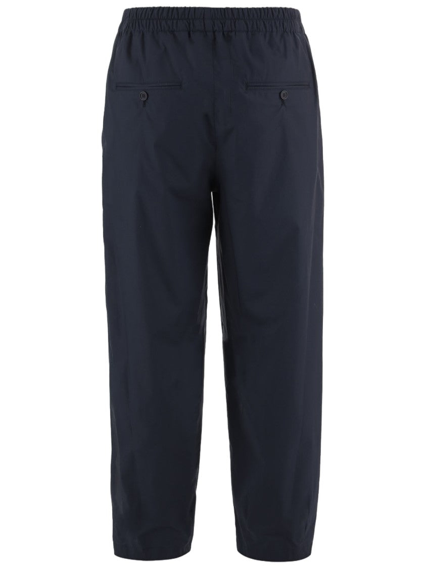 Giorgio Armani Straight Leg Cotton Trousers With Elasticated Waistband