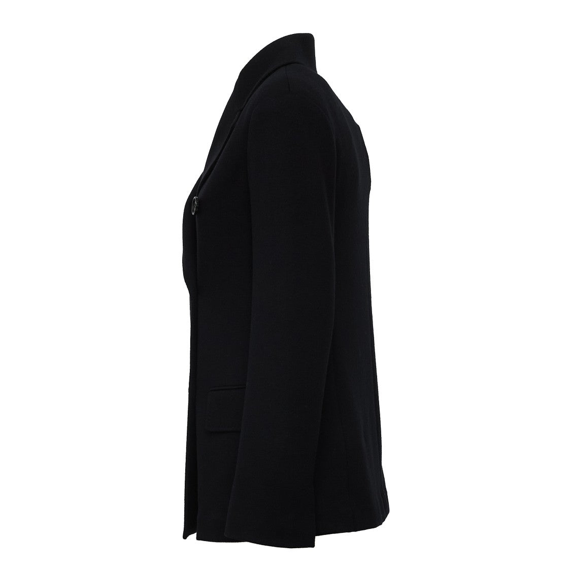 Max Mara Gloria Black Double-Breasted Wool-Cotton Blazer