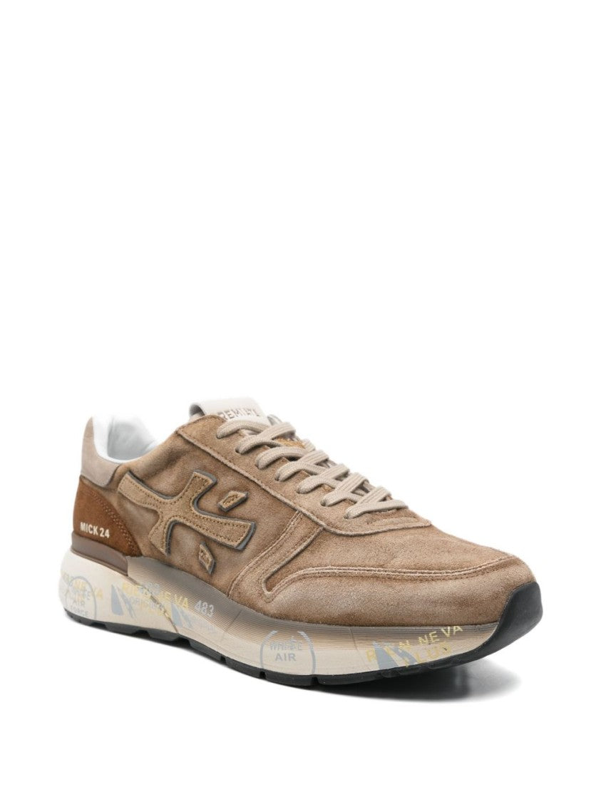 Premiata Beige Sneakers With Suede And Leather Accents