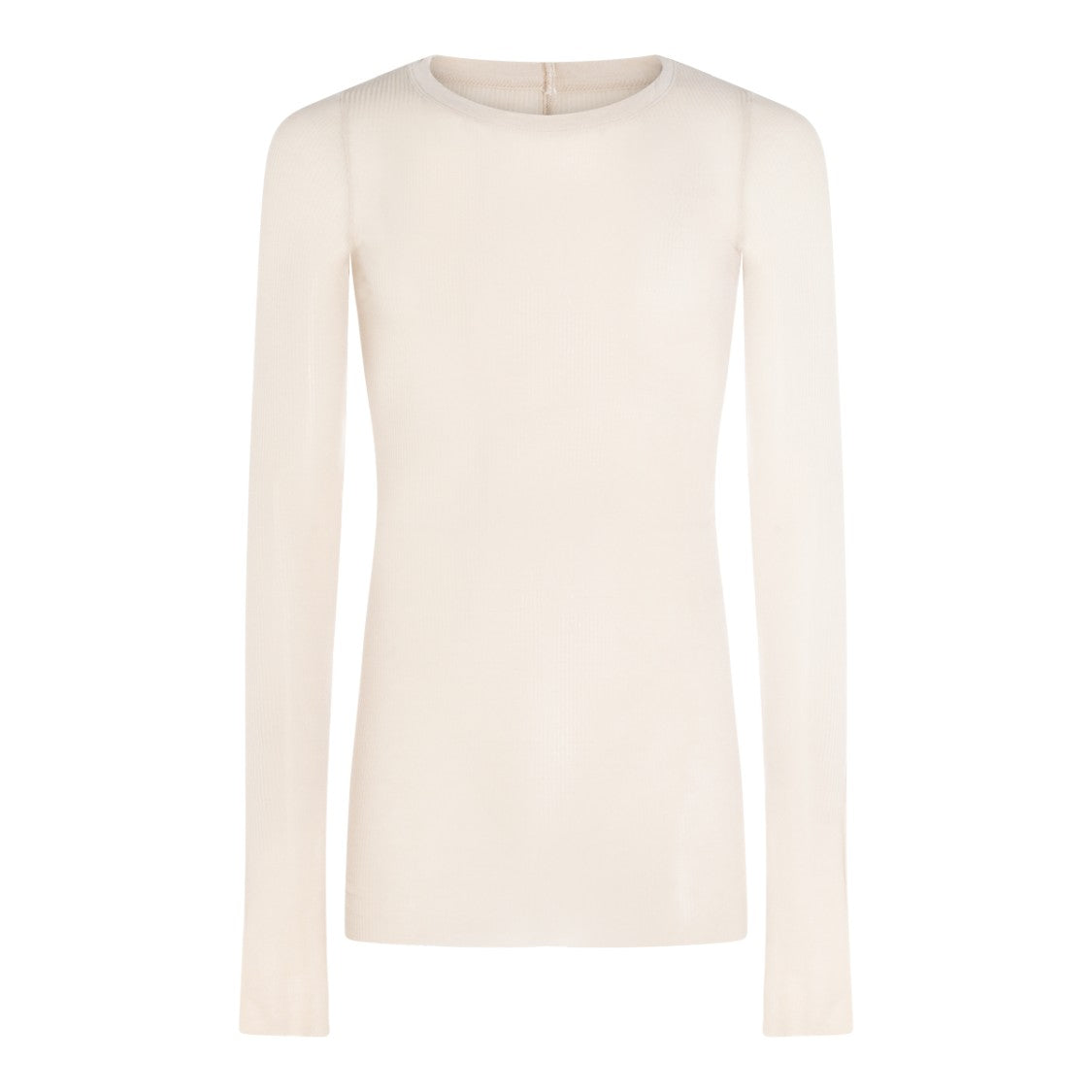 Rick Owens Sand Viscose/Silk Ribbed Sweater